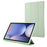 For Samsung Galaxy Tab S10+ Case with Pen Slot Solid Color Tri-Fold Stand PU Leather+TPU Tablet Cover - Green - 1
