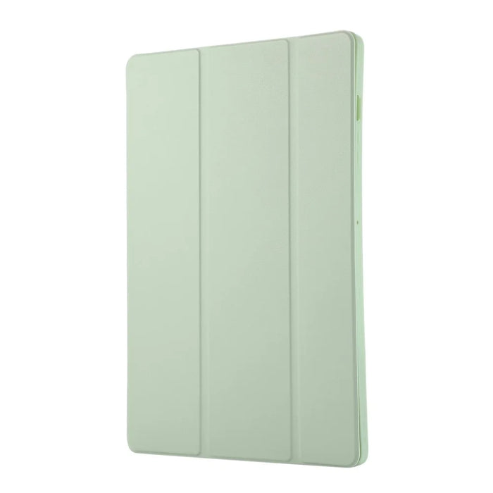 For Samsung Galaxy Tab S10+ Case with Pen Slot Solid Color Tri-Fold Stand PU Leather+TPU Tablet Cover - Green - 6