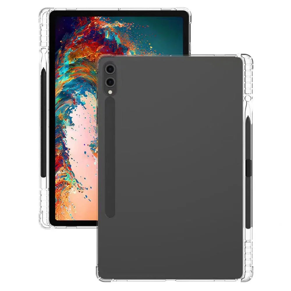 For Samsung Galaxy Tab S10 Ultra Case Reinforced Four Corner Anti-Drop Clear TPU Tablet Cover with Pen Slot - 2