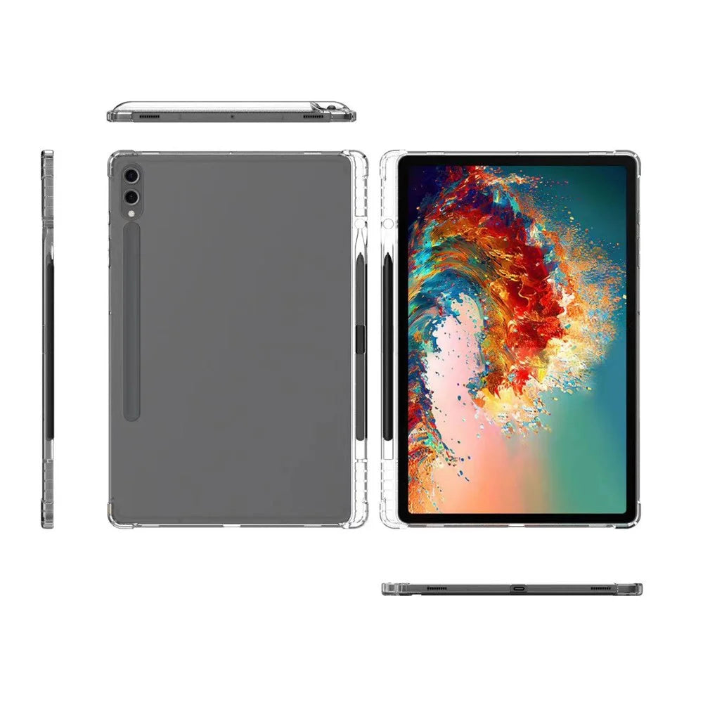 For Samsung Galaxy Tab S10 Ultra Case Reinforced Four Corner Anti-Drop Clear TPU Tablet Cover with Pen Slot - 6