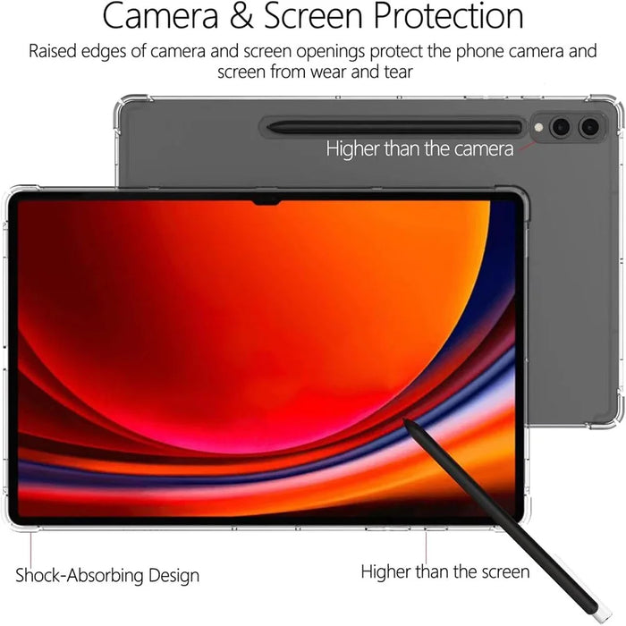 For Samsung Galaxy Tab S10 Ultra Case Four Corner Shockproof Clear Tablet TPU Cover - 3