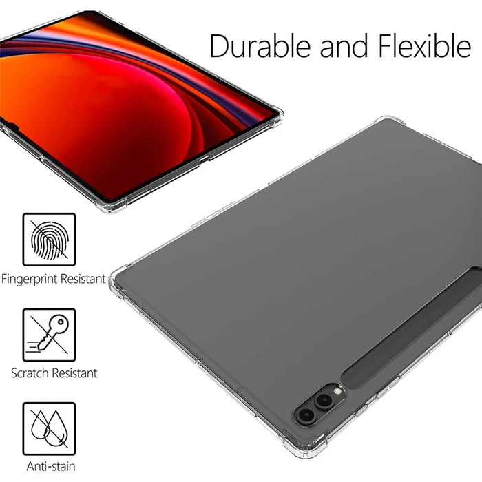 For Samsung Galaxy Tab S10 Ultra Case Four Corner Shockproof Clear Tablet TPU Cover - 6