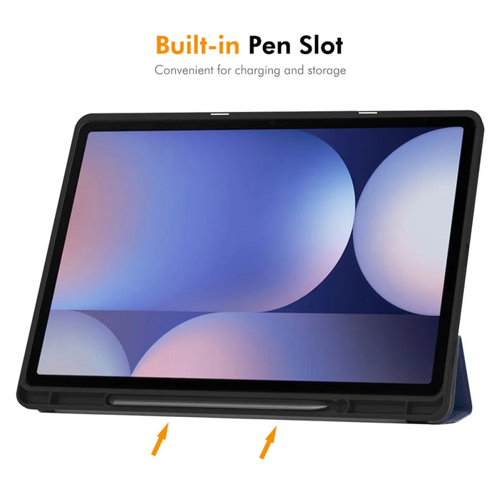 ENKAY HAT PRINCE For Samsung Galaxy Tab S9+ / Galaxy Tab S9 FE+ / Galaxy Tab S10+  Tri-Fold Stand Tablet Case PU Leather+TPU Smart Cover with Pencil Holder - Black - 4