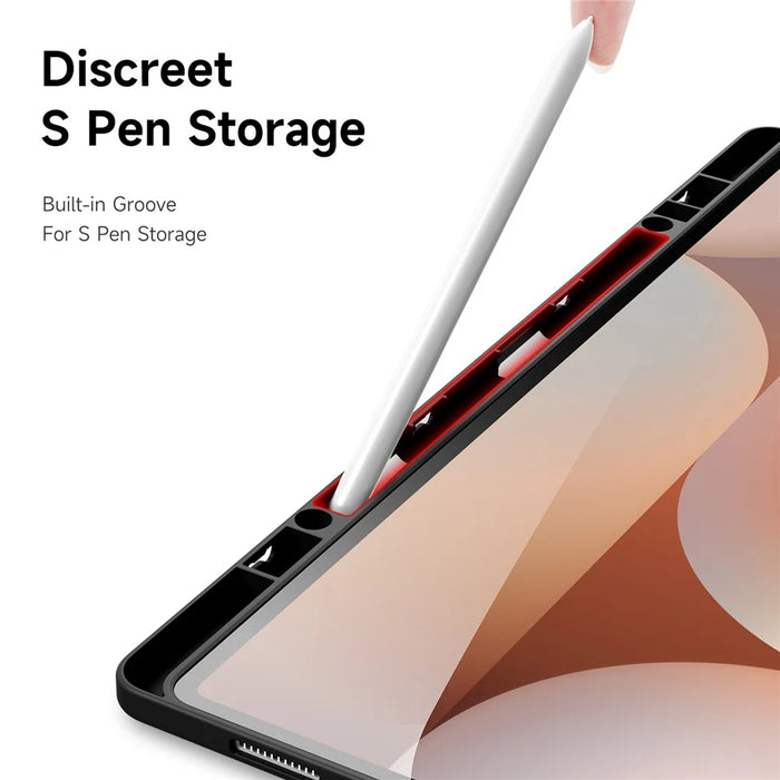 DUX DUCIS For Samsung Galaxy Tab S10 Ultra / Galaxy Tab S9 Ultra / Galaxy Tab S8 Ultra Case  Magi Series Detachable Origami Stand Leather+PC+TPU Clear Back Cover - Black - 7
