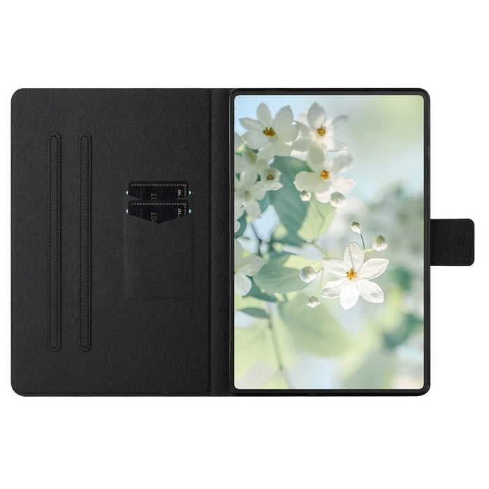 For iPad Pro 11 (2025) / 11 (2024) Case Pattern Printed Stand Litchi Texture Leather Tablet Cover with Card Slots - Block - 3