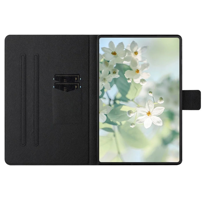 For Lenovo Tab P11 Gen 2 TB-350 Case Pattern Printed Stand Litchi Texture Leather Tablet Cover with Card Slots - Block - 3