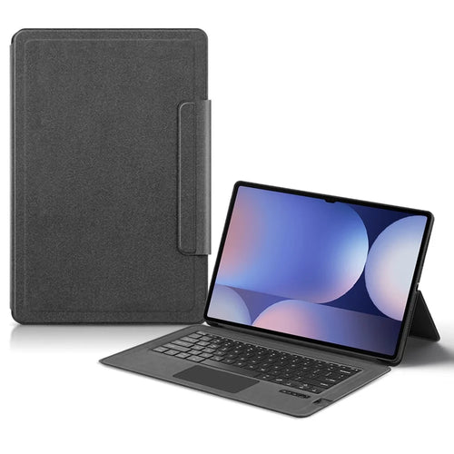 For Samsung Galaxy Tab S10 Ultra / S9 Ultra / S8 Ultra Leather Case + Touchpad Bluetooth-Compatible Keyboard (without Backlit) - 1