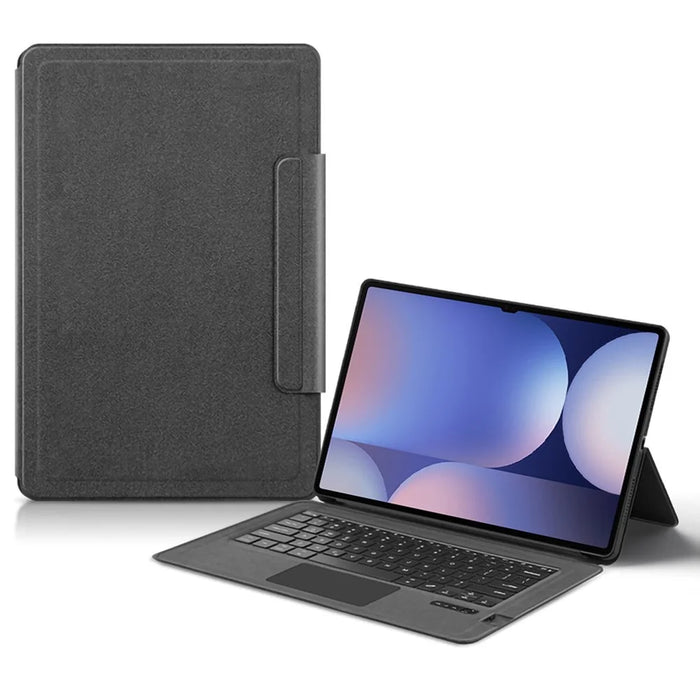 For Samsung Galaxy Tab S10 Ultra / S9 Ultra / S8 Ultra Leather Case + Touchpad Bluetooth-Compatible Keyboard (without Backlit) - 1