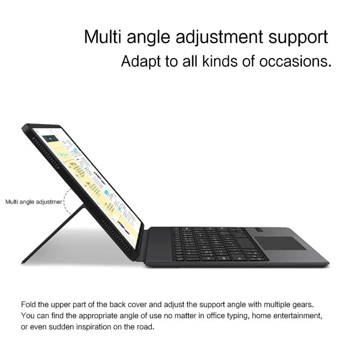 For Samsung Galaxy Tab S10 Ultra / S9 Ultra / S8 Ultra Leather Case + Touchpad Bluetooth-Compatible Keyboard (without Backlit) - 4