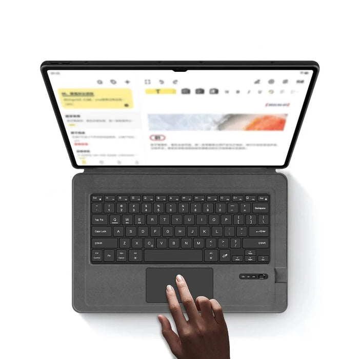 For Samsung Galaxy Tab S10 Ultra / S9 Ultra / S8 Ultra Leather Case + Touchpad Bluetooth-Compatible Keyboard (without Backlit) - 6