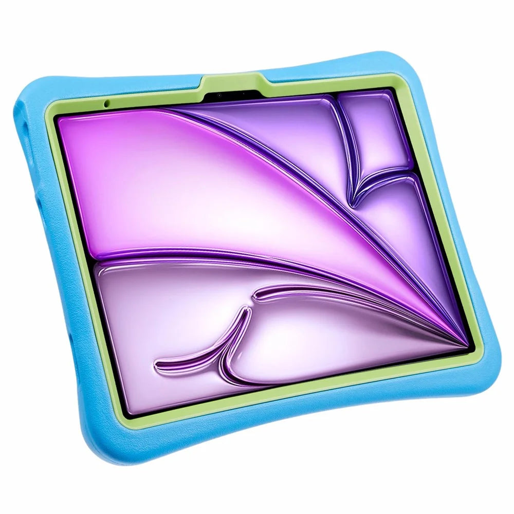 PEPKOO For iPad Air 13 (2026) / (2025) / (2024) Shockproof Tablet Case 360-Degree Rotatable PC Kickstand EVA Protective Cover - Blue / Green - 2