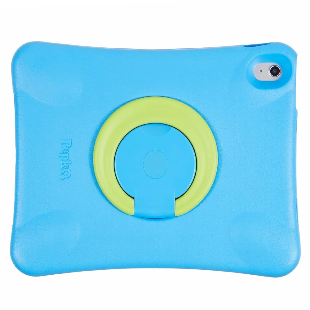 PEPKOO For iPad Air 13 (2026) / (2025) / (2024) Shockproof Tablet Case 360-Degree Rotatable PC Kickstand EVA Protective Cover - Blue / Green - 5