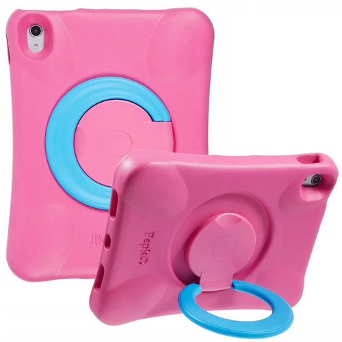 PEPKOO For iPad Air 11 (2026) / (2025) / (2024) Shockproof Tablet Case 360-Degree Rotatable PC Kickstand EVA Protective Cover - Rose / Blue - 1