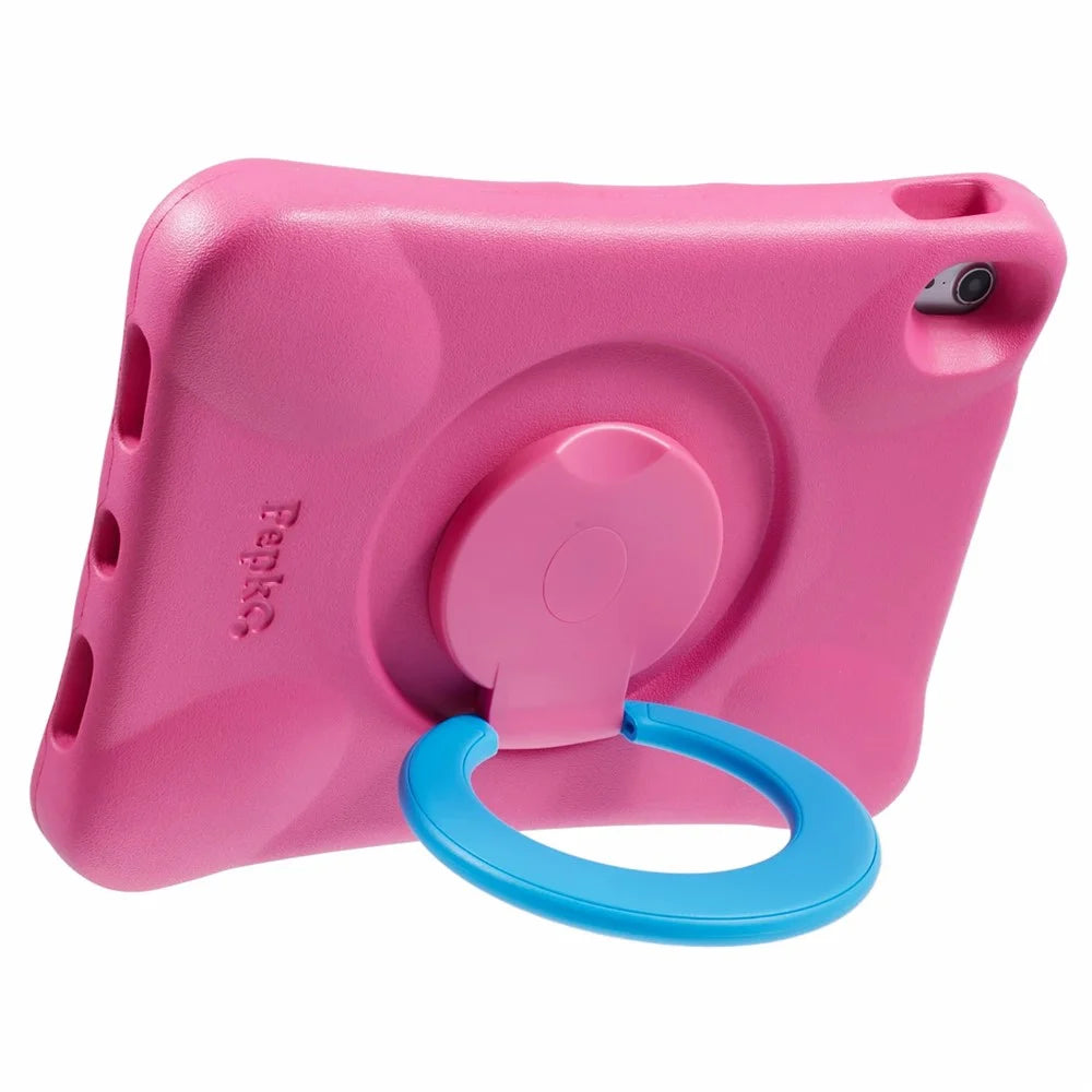 PEPKOO For iPad Air 11 (2026) / (2025) / (2024) Shockproof Tablet Case 360-Degree Rotatable PC Kickstand EVA Protective Cover - Rose / Blue - 3