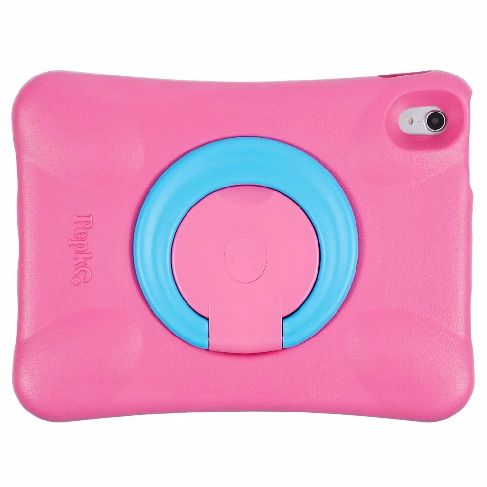 PEPKOO For iPad Air 11 (2026) / (2025) / (2024) Shockproof Tablet Case 360-Degree Rotatable PC Kickstand EVA Protective Cover - Rose / Blue - 5