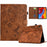 For Samsung Galaxy Tab A9 Case Flower Bird Imprinted Card Holder Leather Tablet Cover - Brown - 1