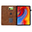 For Samsung Galaxy Tab A9 Case Flower Bird Imprinted Card Holder Leather Tablet Cover - Brown - 2