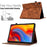 For Samsung Galaxy Tab A9+ Case Flower Bird Imprinted Card Holder Leather Tablet Cover - Brown - 6