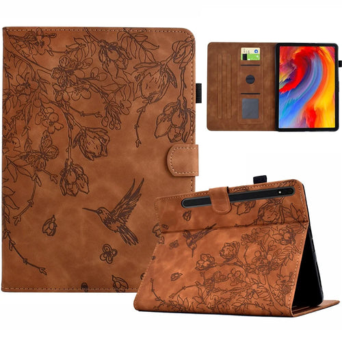 For Samsung Galaxy Tab S8 X700 X706 / Tab S7 T870 T875 Case Card Holder Leather Tablet Cover - Brown - 1