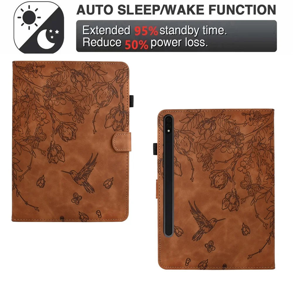 For Samsung Galaxy Tab S8 X700 X706 / Tab S7 T870 T875 Case Card Holder Leather Tablet Cover - Brown - 5