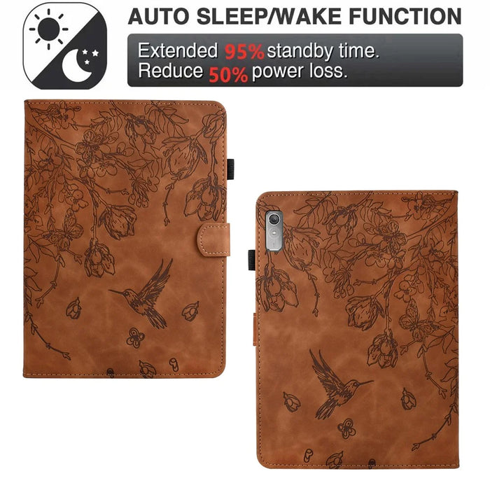 For Lenovo Tab P11 Gen 2 TB-350 / Xiaoxin Pad Plus (2023) Case Card Holder Leather Tablet Cover - Brown - 5