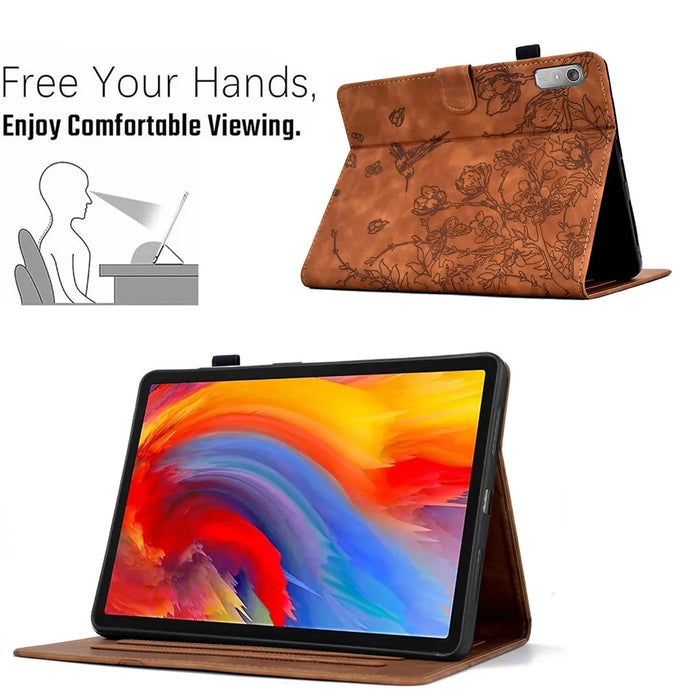 For Lenovo Tab P11 Gen 2 TB-350 / Xiaoxin Pad Plus (2023) Case Card Holder Leather Tablet Cover - Brown - 6