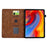 For Lenovo Tab M10 (Gen 3) Case Flower Bird Imprinted Card Holder Leather Tablet Cover - Brown - 2