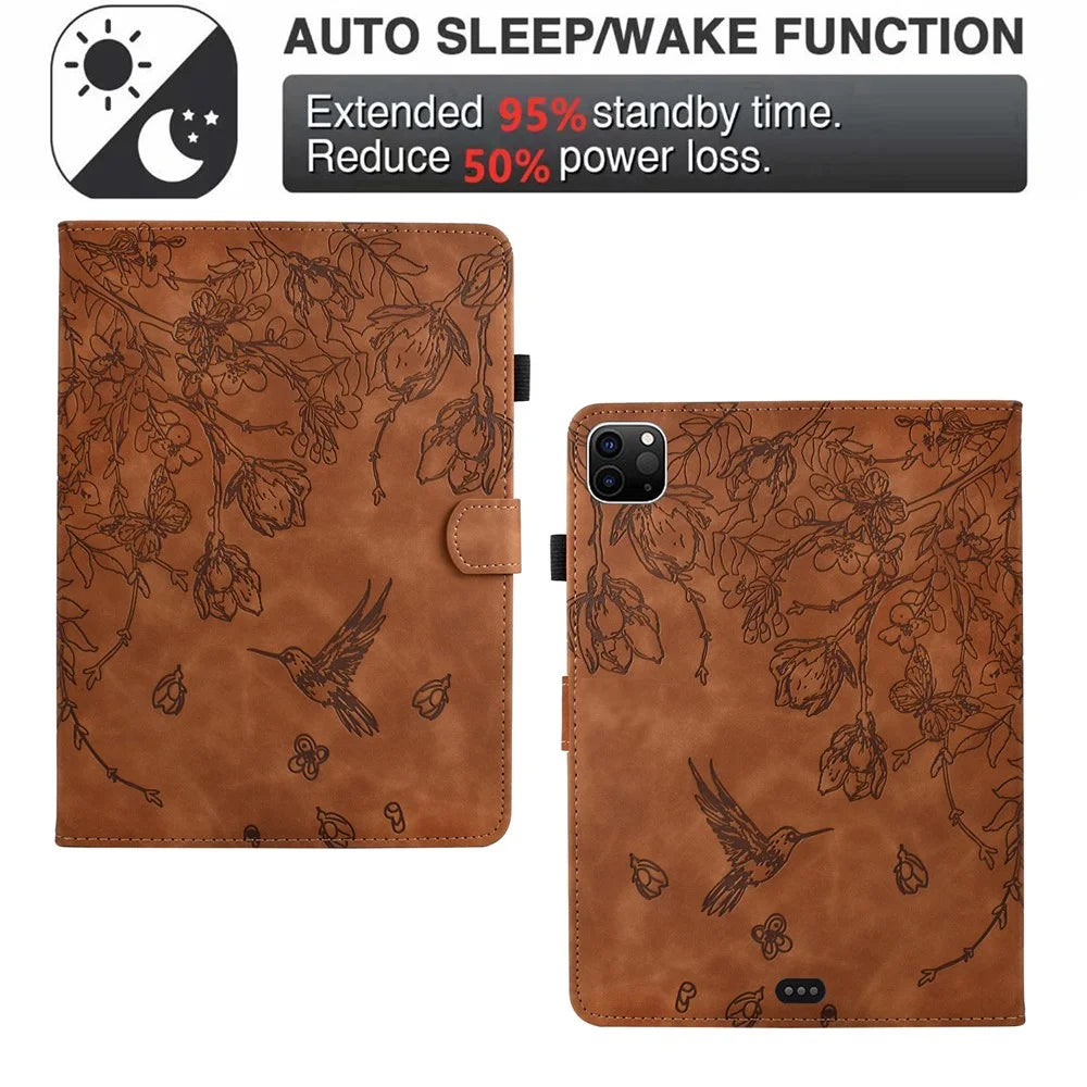 For iPad Air 11 (2026) / (2025) / (2024) / Air (2022) / (2020) / iPad Pro 11 (2022) / (2021) / (2020) / (2018) Case Card Holder Leather Tablet Cover - Brown - 5