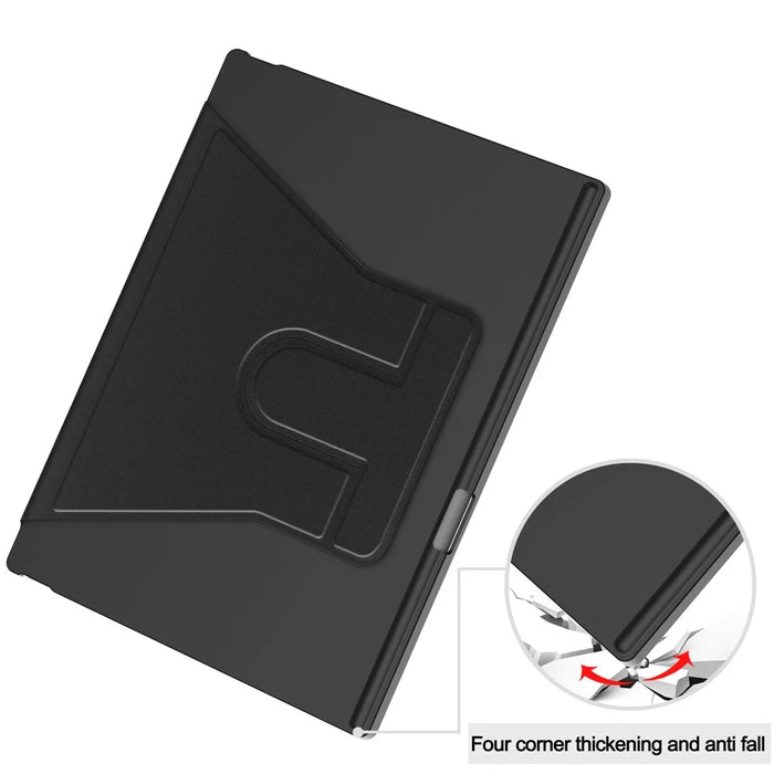 For Remarkable Paper Pro Case Front Support 360 Degree Rotating Stand PC+PU Leather E-Reader Cover - Black - 7