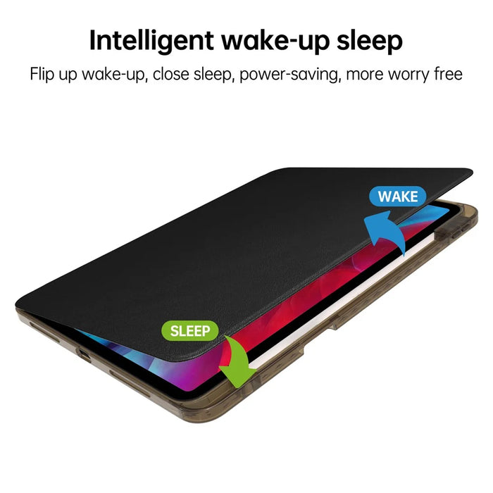 For iPad Pro 11 (2025) / 11 (2024) Case PU Leather+Acrylic+TPU Rotating Clear Tablet Cover Auto Wake  /  Sleep - Black - 5