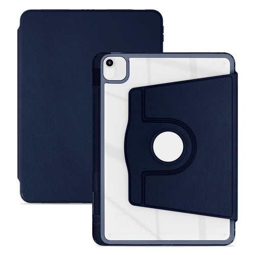 Tablet Case For iPad Air 11 (2026) / (2025) / (2024) / Pro 11 (2022) (2021) (2020) (2018) / Air (2022) (2020) PU+Acrylic+TPU Clear Cover - Dark Blue - 1