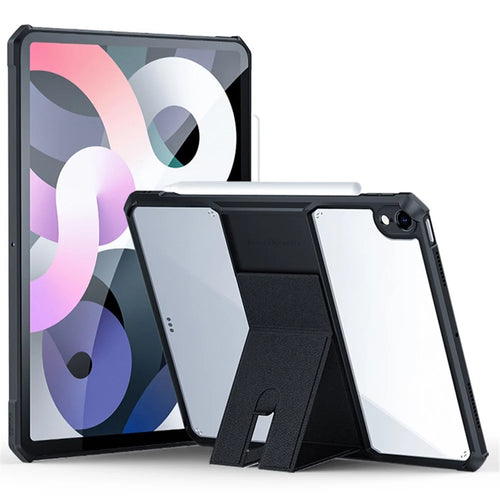 XUNDD For iPad Air 11 (2026) / (2025) / (2024) / Air (2020) / Air (2022) Kickstand Tablet Case Air Cushion Protective Cover Shockproof TPU Case - Black - 1