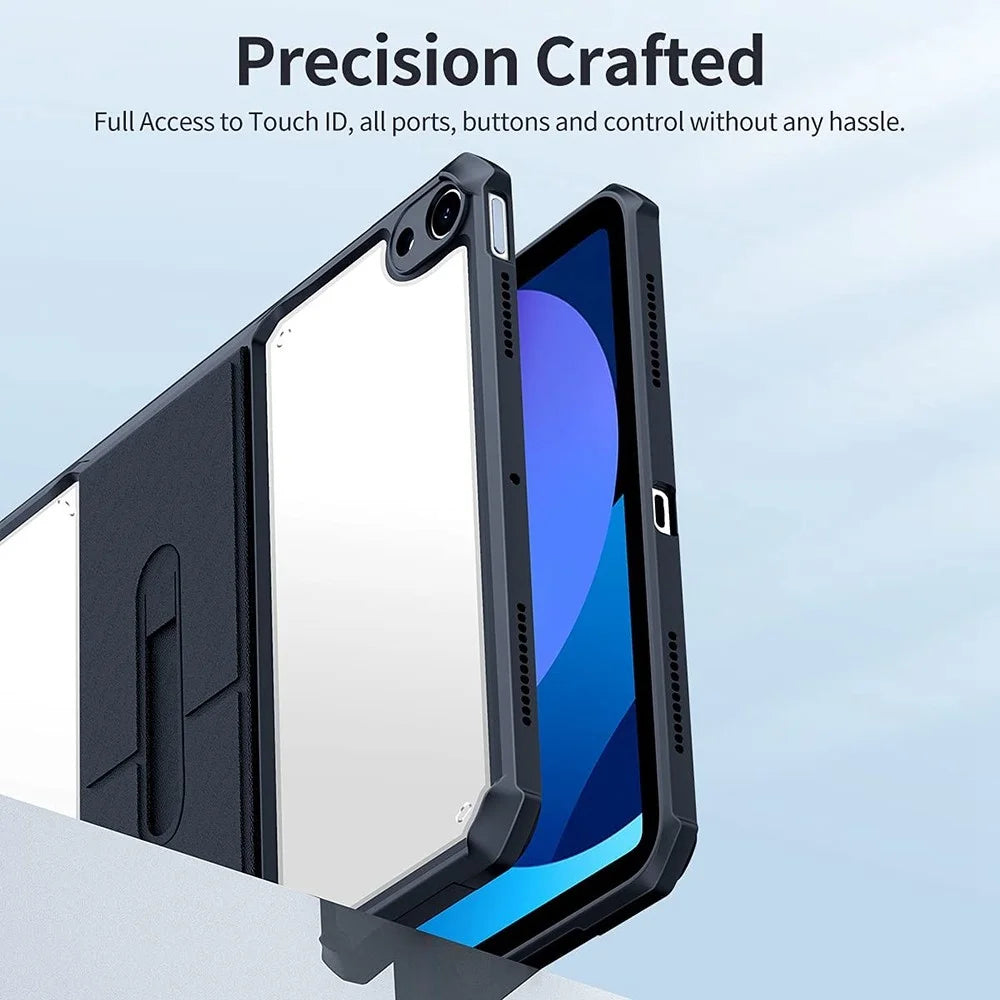 XUNDD For iPad Air 11 (2026) / (2025) / (2024) / Air (2020) / Air (2022) Kickstand Tablet Case Air Cushion Protective Cover Shockproof TPU Case - Black - 2
