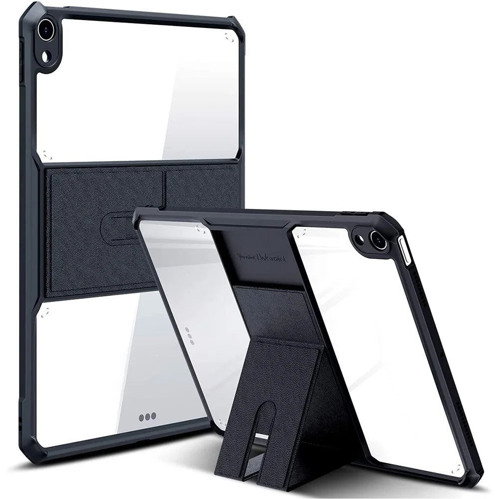 XUNDD For iPad Air 11 (2026) / (2025) / (2024) / Air (2020) / Air (2022) Kickstand Tablet Case Air Cushion Protective Cover Shockproof TPU Case - Black - 3