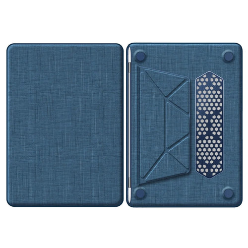 For MacBook Air 13 inch (2020) / (2018) A2337 M1 A2179 A1932 Laptop Case Anti-Slip PC+Cloth Flip Cover - Navy Blue - 1