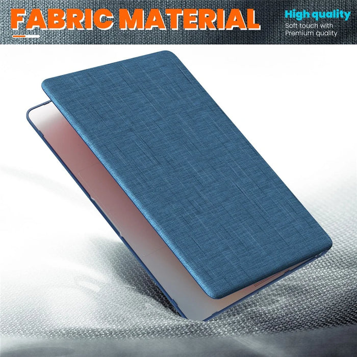 For MacBook Air 13 inch (2020) / (2018) A2337 M1 A2179 A1932 Laptop Case Anti-Slip PC+Cloth Flip Cover - Navy Blue - 5