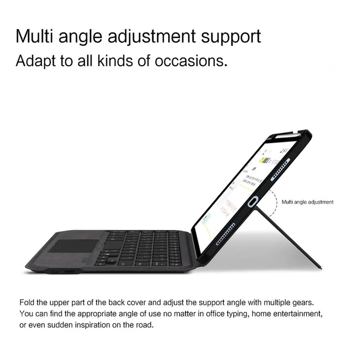 For iPad mini (2024) Leather Case + Touchpad Bluetooth-compatible Keyboard with Backlit - 6