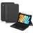 For iPad mini (2024) Leather Case + Bluetooth-compatible Keyboard with Backlight Trackpad - 1