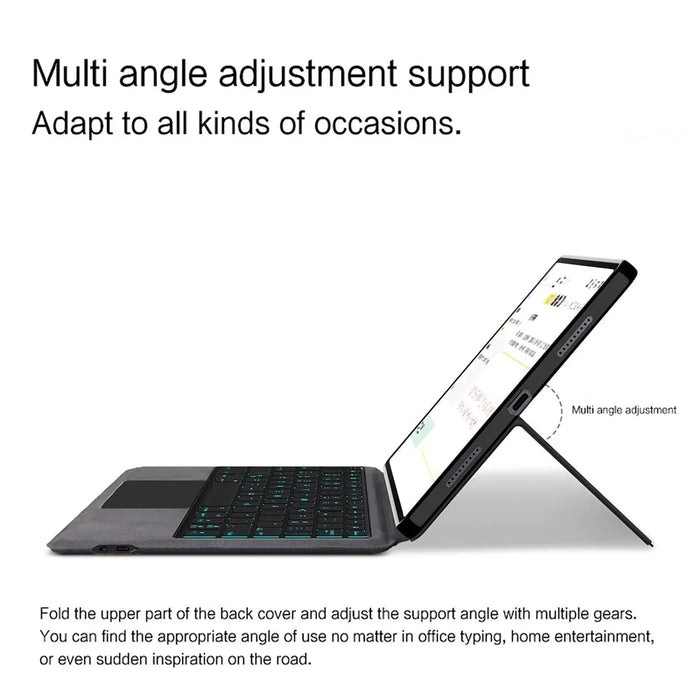 For Honor Pad X8a Leather Case + Touchpad Bluetooth-compatible Keyboard with Backlit - 7