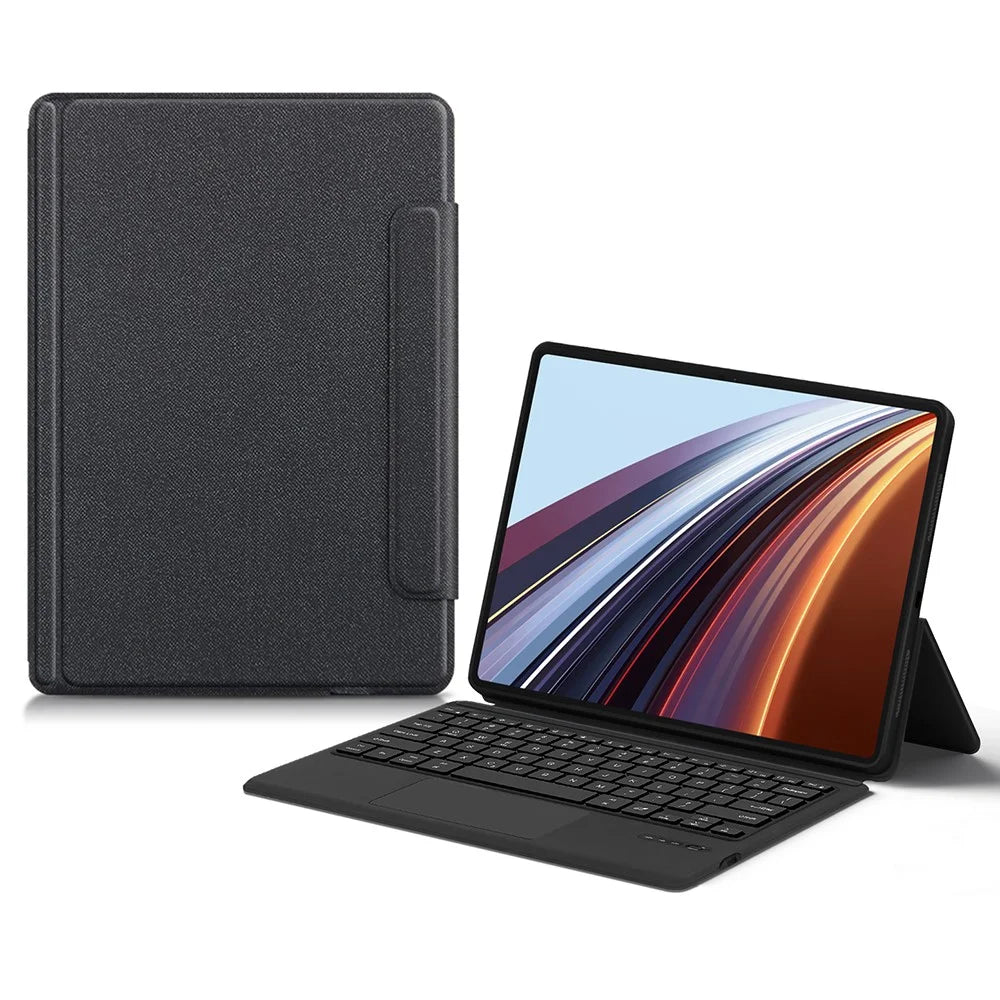 For Honor Pad GT Pro Leather Case + Touchpad Bluetooth-compatible Keyboard with Backlit - 1