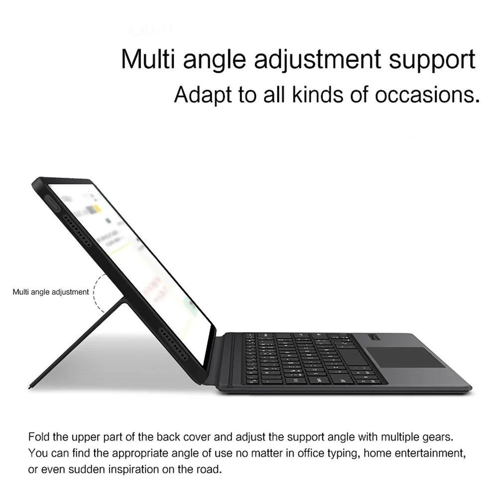 For Honor Pad GT Pro Leather Case + Touchpad Bluetooth-compatible Keyboard with Backlit - 7