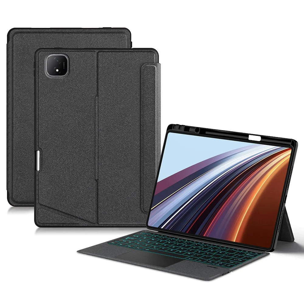 For Honor Pad GT Pro Leather Case + Bluetooth-compatible Keyboard with Backlight Trackpad - 1