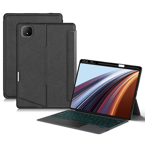 For Honor Pad GT Pro Leather Case + Bluetooth-compatible Keyboard with Backlight Trackpad - 1