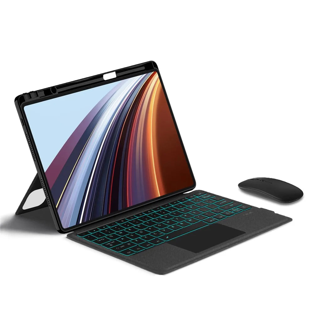 For Honor Pad GT Pro Leather Case + Bluetooth-compatible Keyboard with Backlight Trackpad - 3