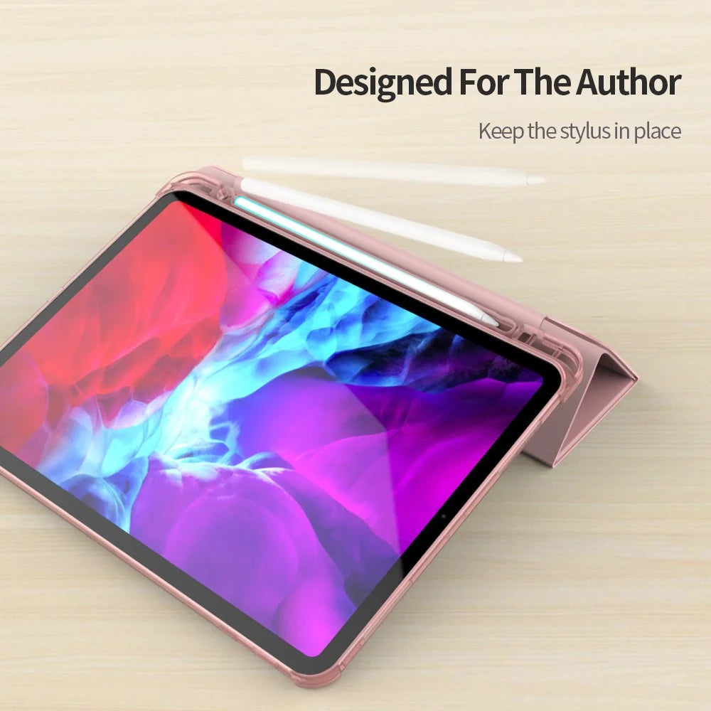 For iPad Pro 11 (2025) / (2024) Case Origami Stand PU Leather+TPU Tablet Cover with Pen Slot - Black - 7