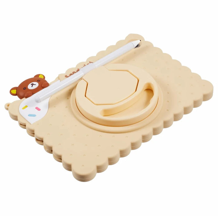 For iPad mini (2024) / mini (2021) Silicone Case Kickstand Cute Bear Tablet Cover with Shoulder Strap - Yellow - 4