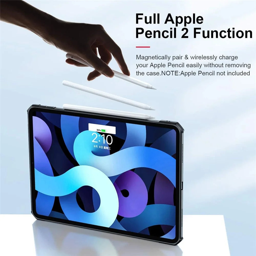 XUNDD For iPad Air (2020)/Air (2022) Slim Case TPU Frame Protective Cover Air Cushion Shockproof Tablet Case - Black - 3