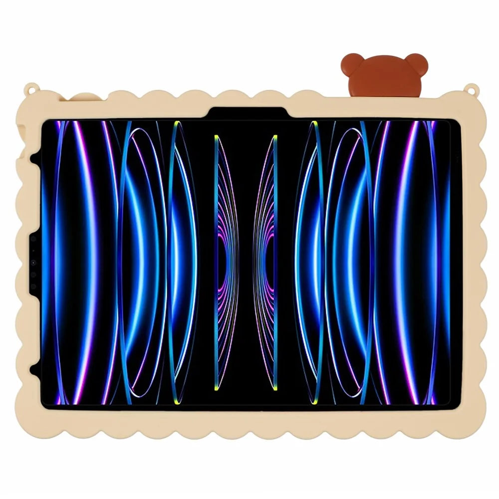 Bear Silicone Case with Strap for iPad Air 11 (2026) / (2025) / (2024) / Air (2022) / (2020) / Pro 11 (2025) / 11 (2024) / (2022) / (2021) / (2020) / (2018) - Yellow - 3