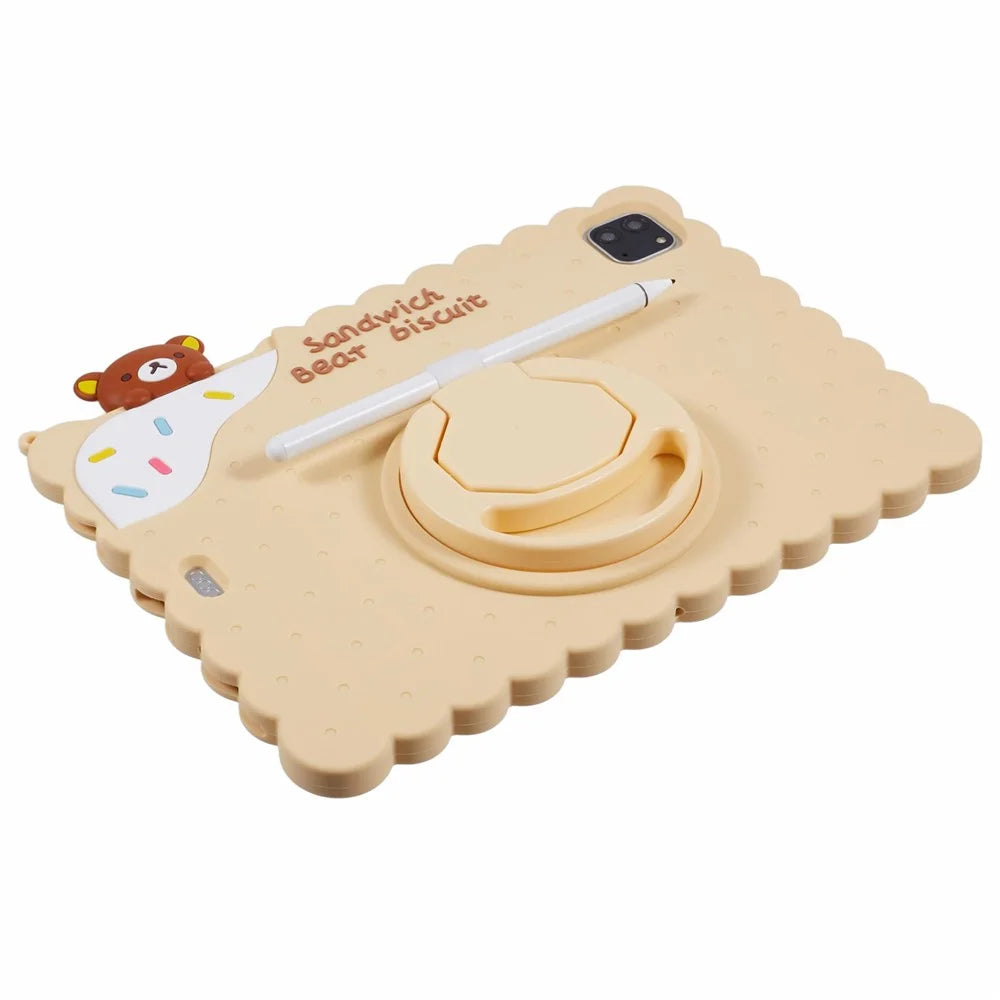 Bear Silicone Case with Strap for iPad Air 11 (2026) / (2025) / (2024) / Air (2022) / (2020) / Pro 11 (2025) / 11 (2024) / (2022) / (2021) / (2020) / (2018) - Yellow - 4