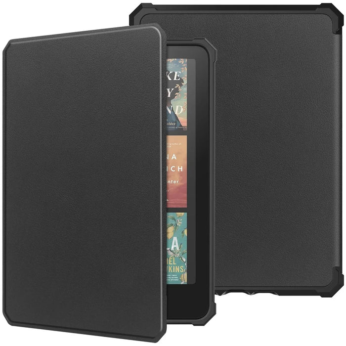 For Amazon Kindle Paperwhite (2024) / Kindle Colorsoft Case PU Leather + TPU E-Reader Cover Auto Wake  /  Sleep - Black - 1